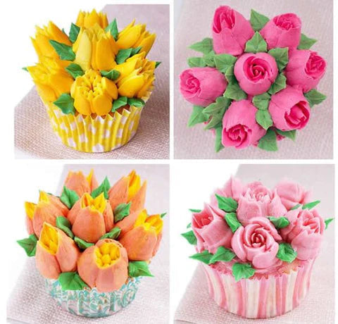 Kit de boquillas para repostería con formas de flores