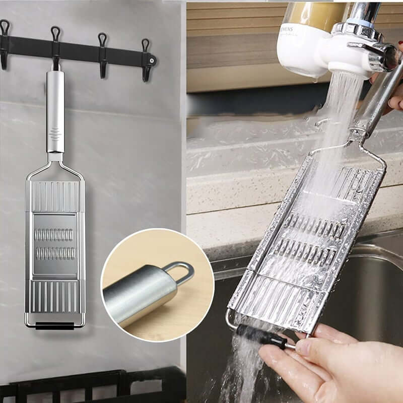 Rallador de verduras multiusos profesional con 4 cuchillas