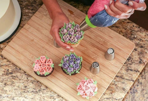 Kit de boquillas para repostería con formas de flores