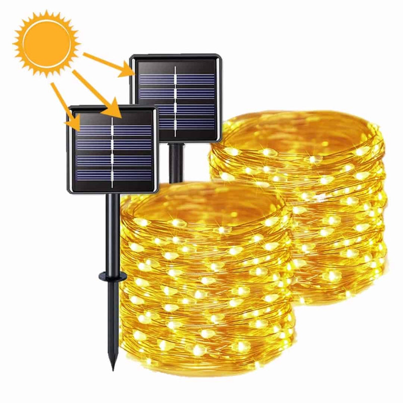 Solar Christmas String Lights with 8 Lighting Modes - Installation in 1 minute