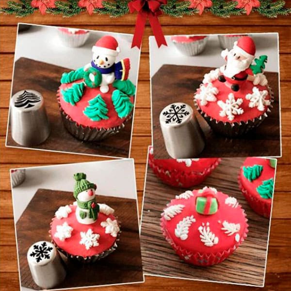 Kit with 4 Christmas Piping Tips 