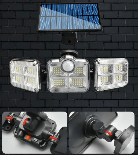 Foco LED solar de 3 focos de 800 W - EcoLight