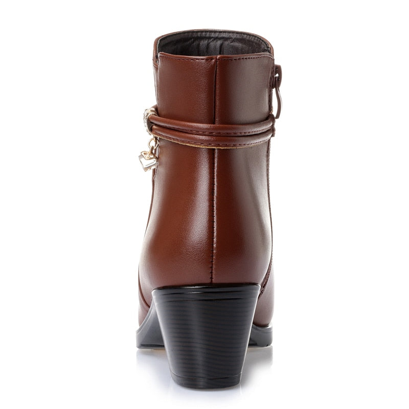 Women's Plush Leather Boot - CozyChic