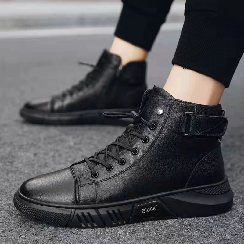 Men's Leather Combat Boots - UrbanStyle