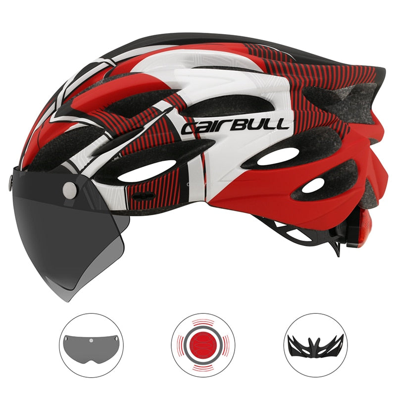 Cairbull Men's/Women's Cycling Helmet with Taillight and Magnetic Visor