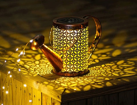 Garden Decoration Watering Can with Solar Led Light