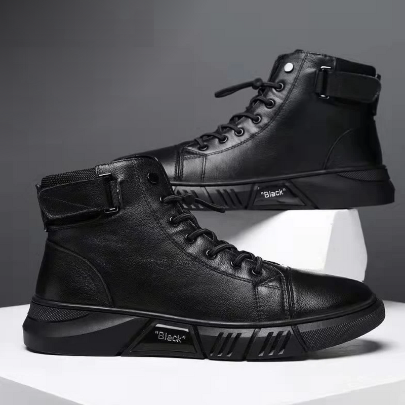 Men's Leather Combat Boots - UrbanStyle