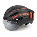 Casco de ciclismo Promend para hombre y mujer con luz trasera y visera magnética 