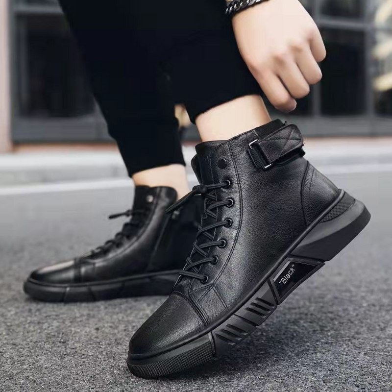 Men's Leather Combat Boots - UrbanStyle