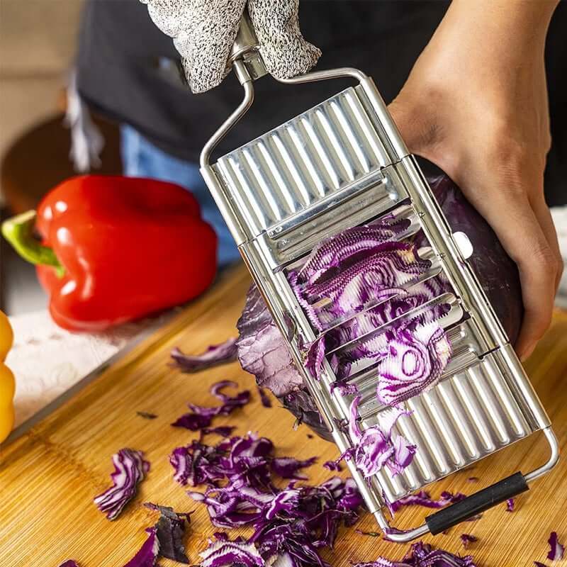 Rallador de verduras multiusos profesional con 4 cuchillas