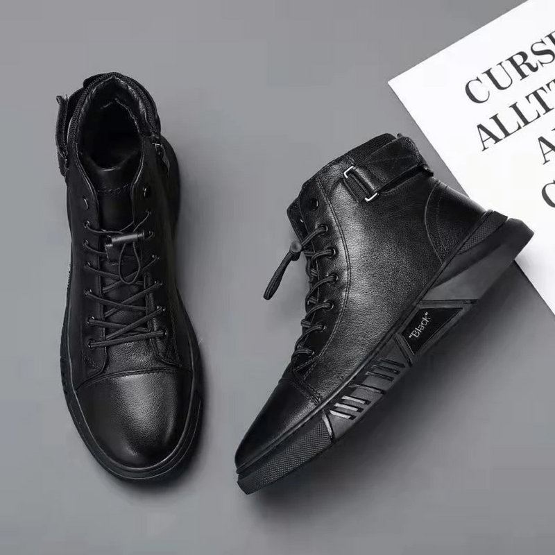 Men's Leather Combat Boots - UrbanStyle