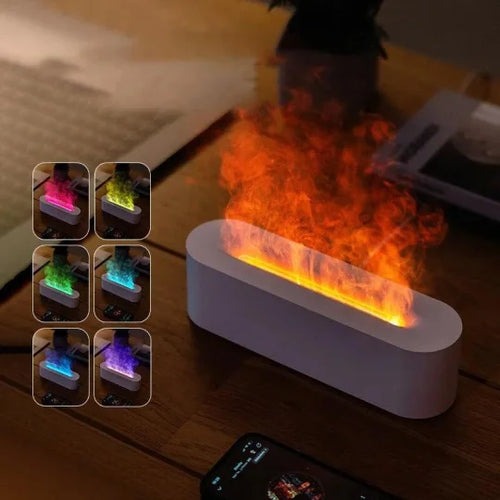 Aroma Diffuser Humidifier with RGB Flame Effect