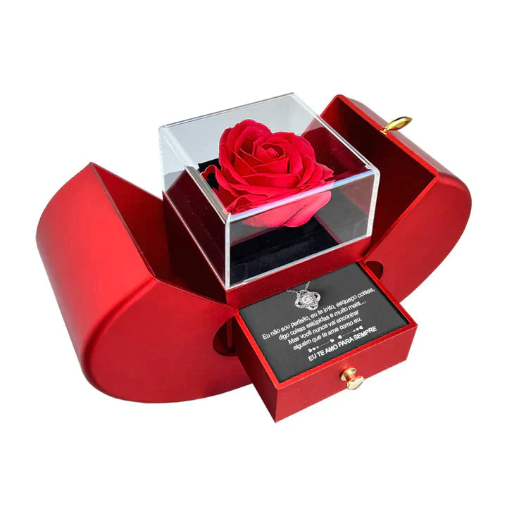 925 Silver Necklace with Rose Pendant and Love Letter - LoveLetter