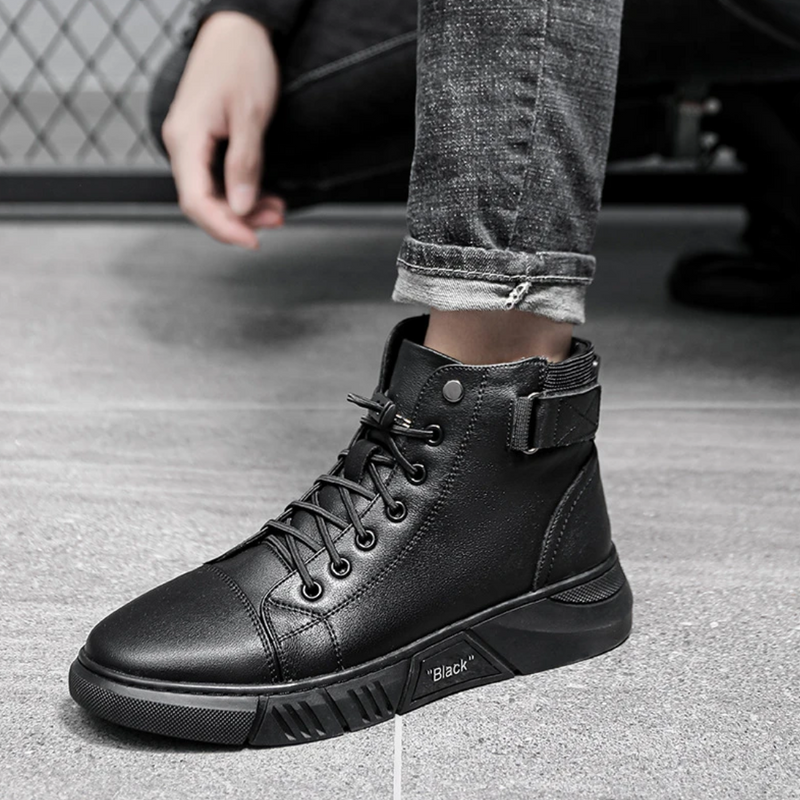 Men's Leather Combat Boots - UrbanStyle
