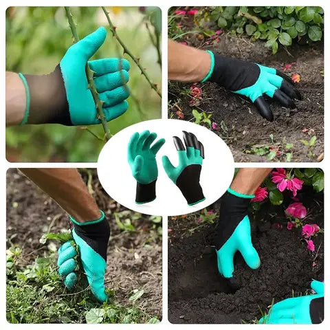 Par de guantes de jardinería de 8 garras