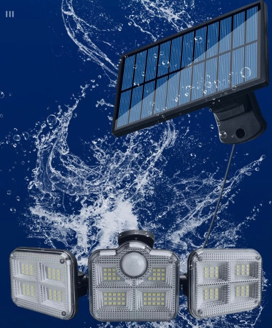 Foco LED solar de 3 focos de 800 W - EcoLight