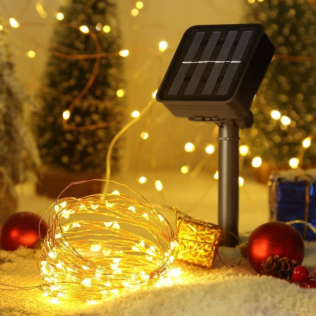 Solar Christmas String Lights with 8 Lighting Modes - Installation in 1 minute