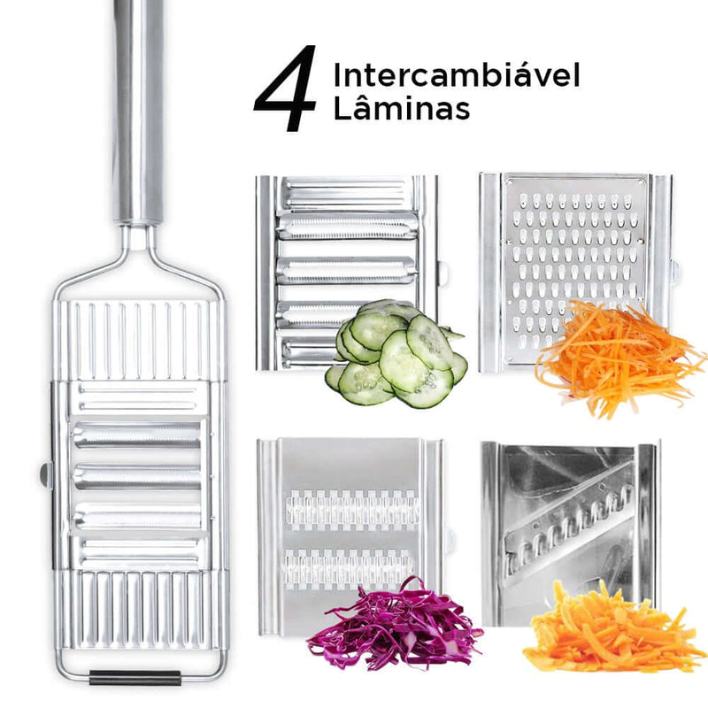 Rallador de verduras multiusos profesional con 4 cuchillas