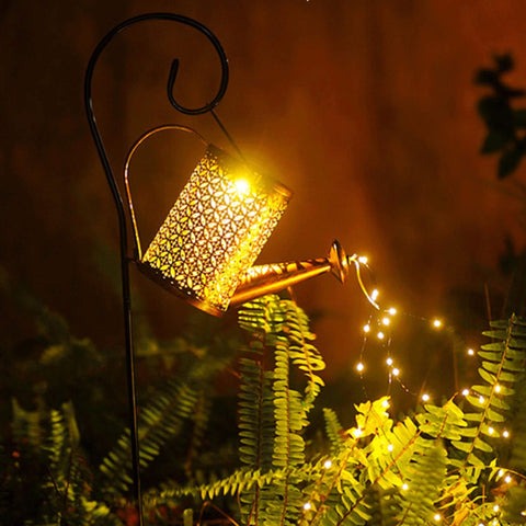 Garden Decoration Watering Can with Solar Led Light