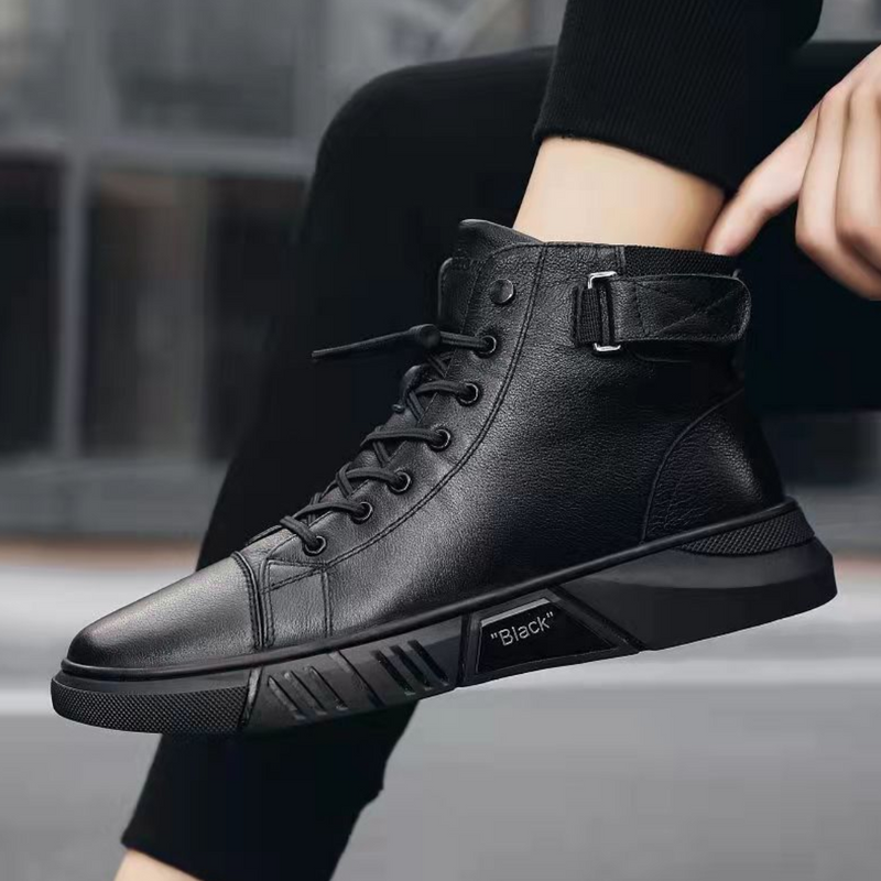 Men's Leather Combat Boots - UrbanStyle