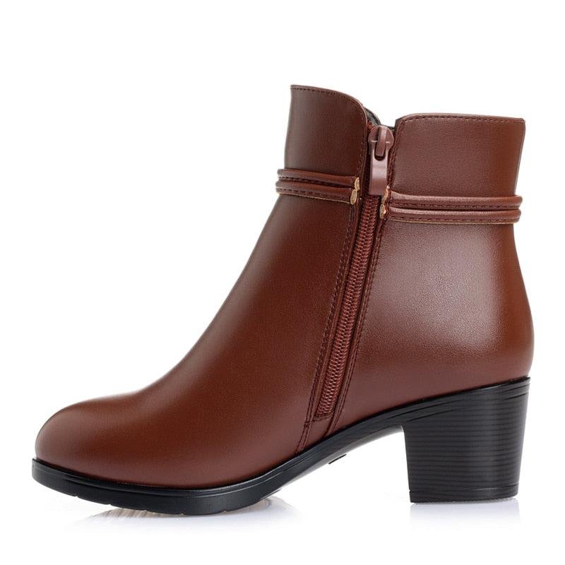 Women's Plush Leather Boot - CozyChic