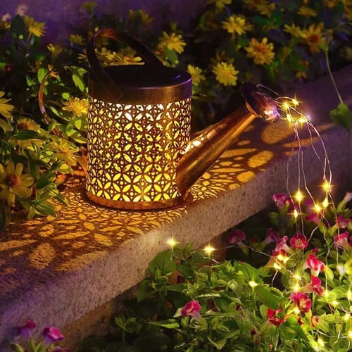 Garden Decoration Watering Can with Solar Led Light