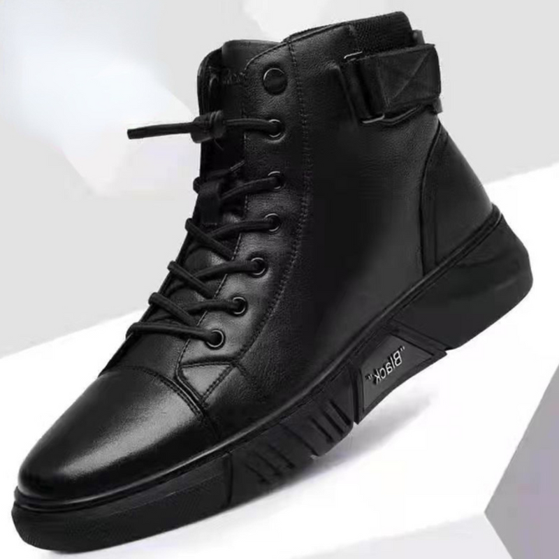 Men's Leather Combat Boots - UrbanStyle