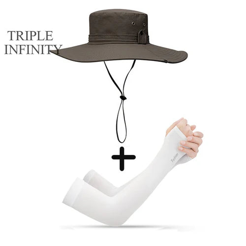 UV Protection Fishing Hat + Protective Sleeve - SunProtect