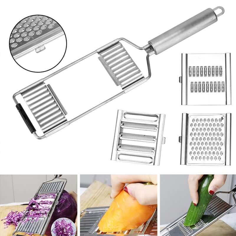 Rallador de verduras multiusos profesional con 4 cuchillas