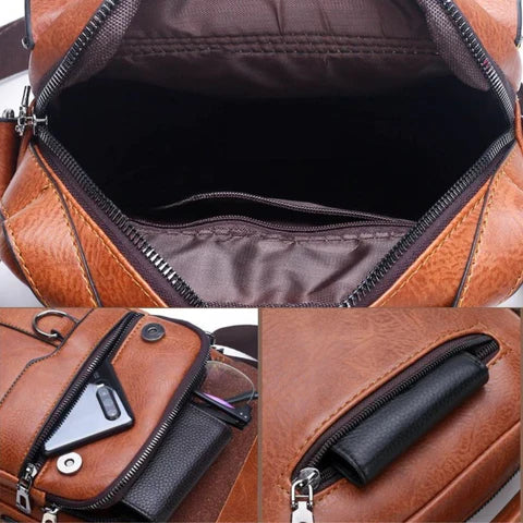 Men's Leather Jeans Bag + Free Leather Wallet