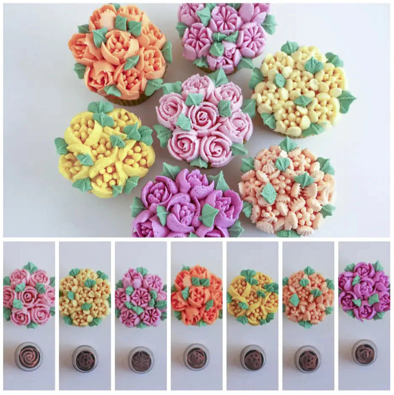 Kit de boquillas para repostería con formas de flores