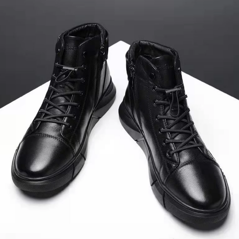 Men's Leather Combat Boots - UrbanStyle