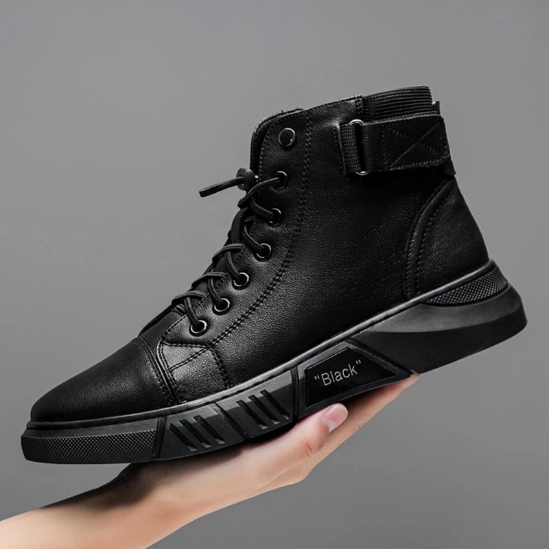 Men's Leather Combat Boots - UrbanStyle