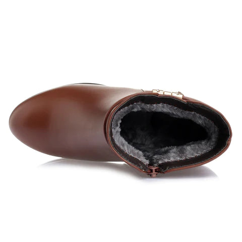 Women's Plush Leather Boot - CozyChic