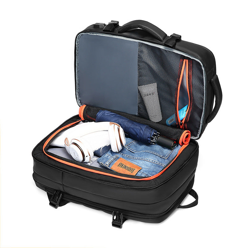 Men's Casual Waterproof Travel Bag with USB Charging