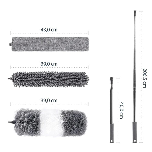 Kit de plumero de microfibra con mango extensible