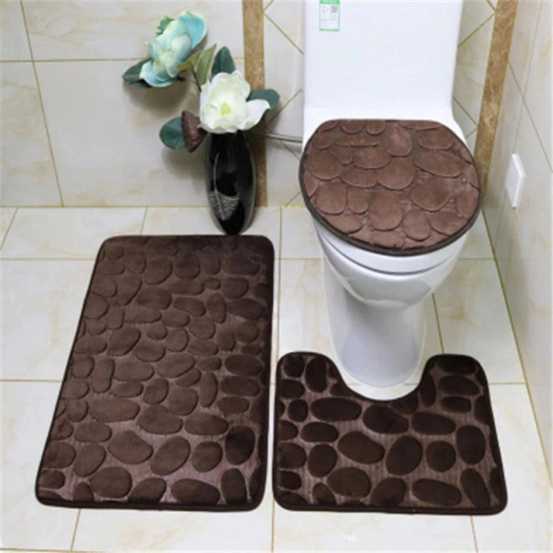 Kit 3 Absorbent Bathroom Mats