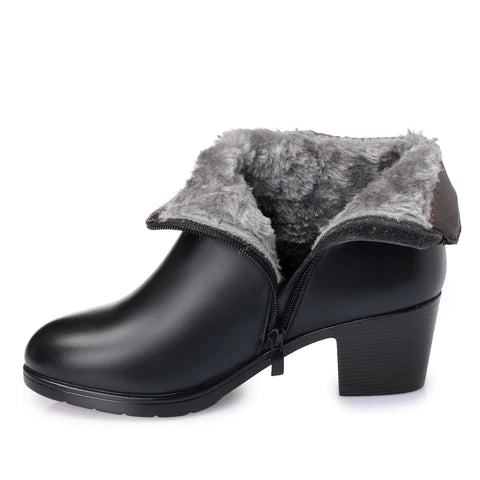 Women's Plush Leather Boot - CozyChic