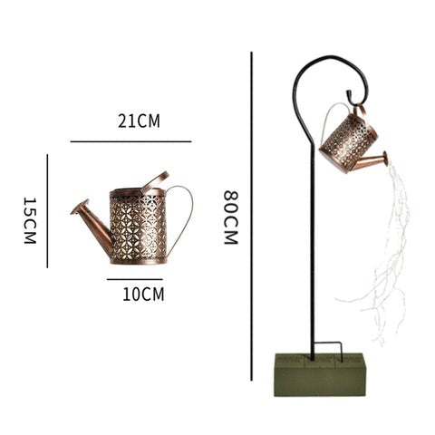 Garden Decoration Watering Can with Solar Led Light