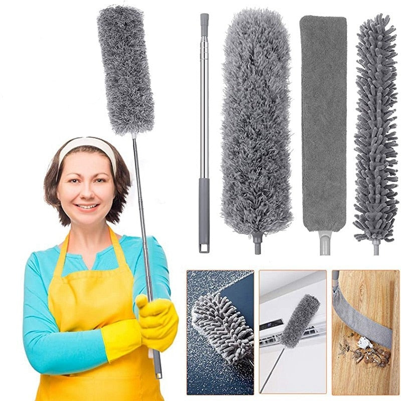 Kit de plumero de microfibra con mango extensible