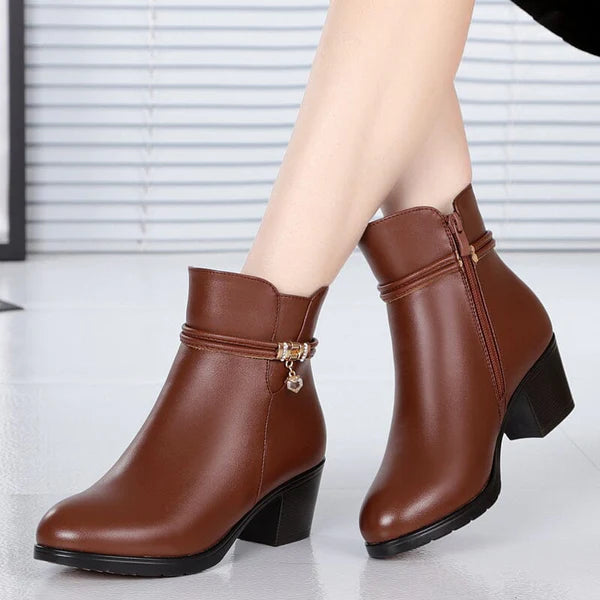 Women's Plush Leather Boot - CozyChic