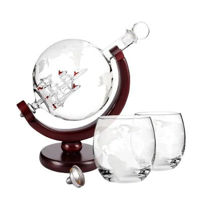 Borosilicate Glass Globe Shaped Whiskey Decanter