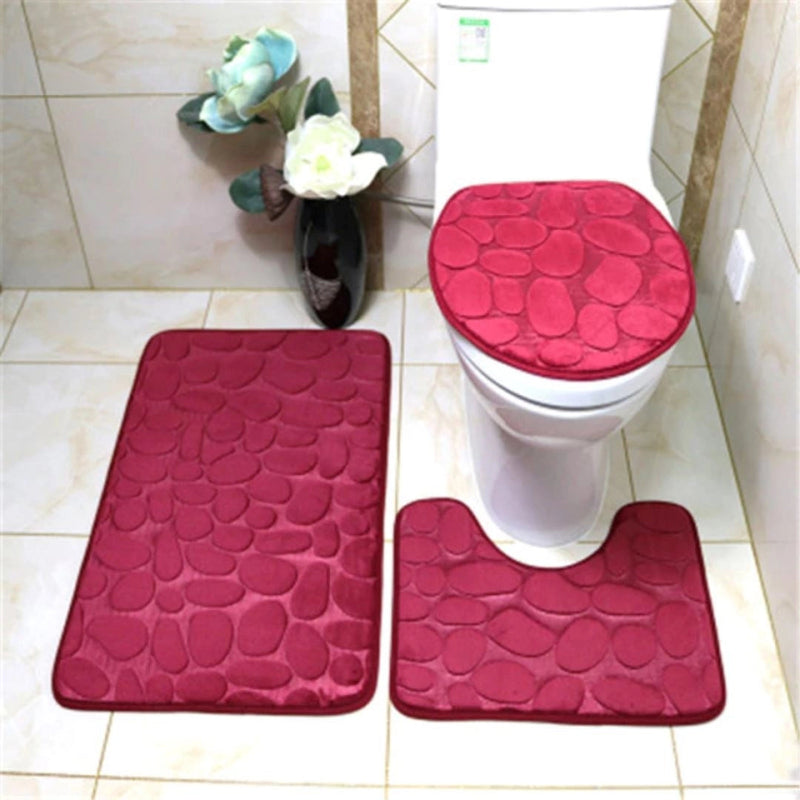 Kit 3 Absorbent Bathroom Mats