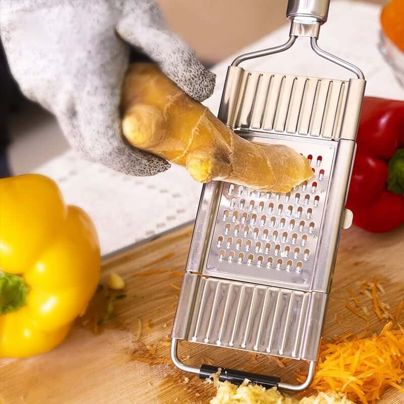 Rallador de verduras multiusos profesional con 4 cuchillas