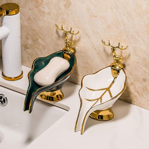 Premium Ceramic Bathroom Soap Dish - LuxeSoap